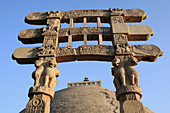 Buddhist monuments: Torana of Big stupa (1 c. AD), UNESCO World Heritage site, Sanchi, India