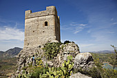 Castle keep, Zahara de la Sierra. Pueblos Blancos (white towns), Cadiz province, Andalucia, Spain