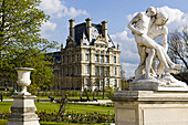 Louvre Museum seen from Tuileries Garden, Paris, France