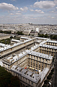 France. Paris. The view of the citscape of Ile de la Cite with Montmartre in the background.