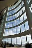 View of beach and sunny sky, interior landscape in foreground