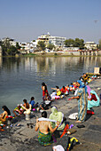 woman, women, bathing, indian, religion, color, sali, Lake Pichola/Udaipur/Rajastern/India