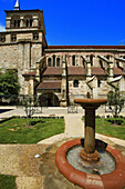 france; epinal: Basilica of Saint Maurice, fountain and garden
