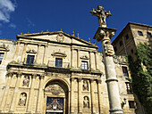 san salvador facade in Oña (Burgos). Spain