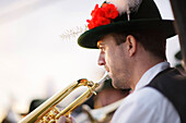 Brass band, Midsummer Festival, Muensing, Bavaria, Germany