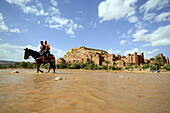 Children on a  Kasbah Ait-Benhaddou, South Morocco, Morocco, Africa