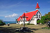 Eglise de Cap Malheureux, Dorfkirche mit rotem Dach,  Mauritius, Afrika