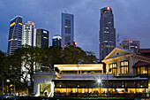 Skyline of Singapur, South East Asia, twilight