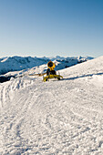 Snow cannon, Reinswald skiing area, Sarn valley, South Tyrol, Italy