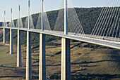 Europe, France, aveyron, Millau, suspension bridge