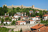 Macedonia. Ohrid. Car Samoils Castle and Old Town from Sveti Kliment Church