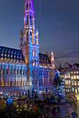 Christmas and light show, Grand Place, Brussels, Belgium