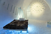 Ice Hotel bedrooms. Jukkasjarvi, Northern Sweden