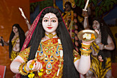 Model of Hindu godess, Kumbh Mela festival. Allahabad, Uttar Pradesh, India