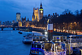 River Thames & Houses of Parliament, London, UK
