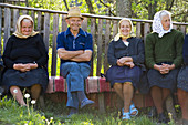 Group of elderly villagers, Maramures, Romania