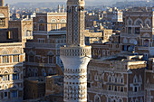Mosque tower & skyline, Sana, Yemen