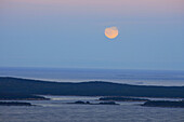 a full moon over bar harbor maine usa