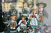 Souvenirs for sale in a shop window, Salzburg, Austria