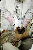 Panjim Goa, India, the ritual Easter feet washing made by the Archibishop