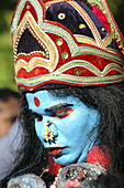 Mapusa Goa, India, a figurant at Shigmotsav parade