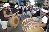 Panjim Goa, India, a musical band during the Shigmotsav parade
