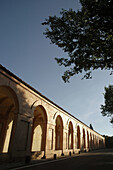 Bologna Italy, the portico along the Monte della Guardia