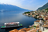 View over Limone sul Garda at lake Garda, Lombardy, Italy