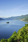 Lake Maggiore with isle of Brissago, Isole di Brissago, Ronco sopra Ascona, lake Maggiore, Lago Maggiore, Ticino, Switzerland