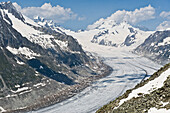 Aletsch Glacier, Bernese Alps, canton of Valais, Switzerland