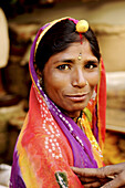 Portrait of a colorful Rajasthani woman
