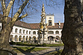 Baroque Holy Trinity column, Heiligenkreuz Abbey. Austria