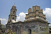 Old San Juan Parangaricutiro church near Paricutín volcano. Michoacán, Mexico
