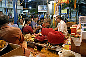 A shop selling puja items near the Kapaleeswara temple in Mylapore, Chennai, India.