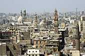 Old Cairo cityscape taken from Bab Zuwayla Gate of Zuwayla, medieval gate, Cairo, Egypt