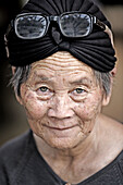 Portrait of an old woman in Laos