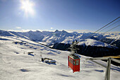 Luftseilbahn, Skigebiet Jakobshorn, Davos, Graubünden, Schweiz