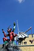 Devil sculpture at the Ghost Train, Amusement Park, Vienna Prater, Austria