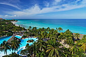 View over swimming pool and Atlantic Ocean, Hotel Melia Varadero, Varadero, Matanzas, Cuba, West Indies