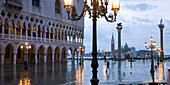Acqua alta (high water) in Piazza San Marco,  Venice. Veneto,  Italy