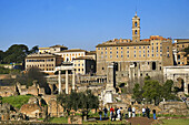 Italy. Rome. View of the Forum and Campidoglio in background