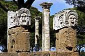 Italy. Rome. Ostia Antica. Roman theatre. Figures.