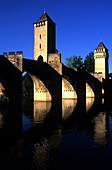 Symbol of the city of Cahors,  the Valentré Bridge is the finest and best-preserved medieval bridge in Europe,  Cahors,  Lot,  France
