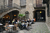Courtyard cafe, Barcelona, Catalonia, Spain