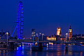 London eye parliament  River thames  London  England  UK