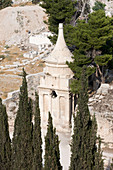 Pillar tomb of absalom jewish cemetary valley of kidron jerusalem. Israel.