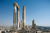 Roman temple of hercules ruins of. Citadel. Amman. Jordan.