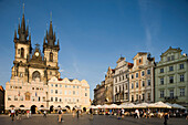 Tyn church old town square staromestske namesti. Prague. Czech Republic.