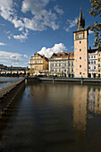 Smetana museum old water tower vltava river old town stare mesto. Prague. Czech Republic.