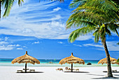 Philippines, Boracay, White beach, tourist relaxing in the sun